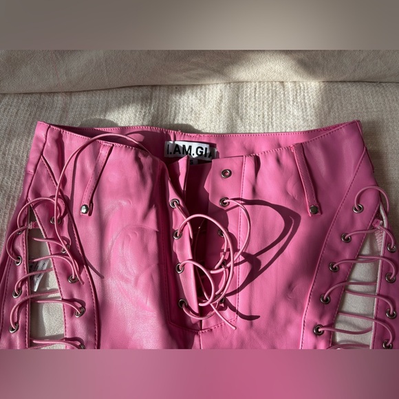 I AM GIA pink leather pants - worn ONCE! - Picture 2 of 6